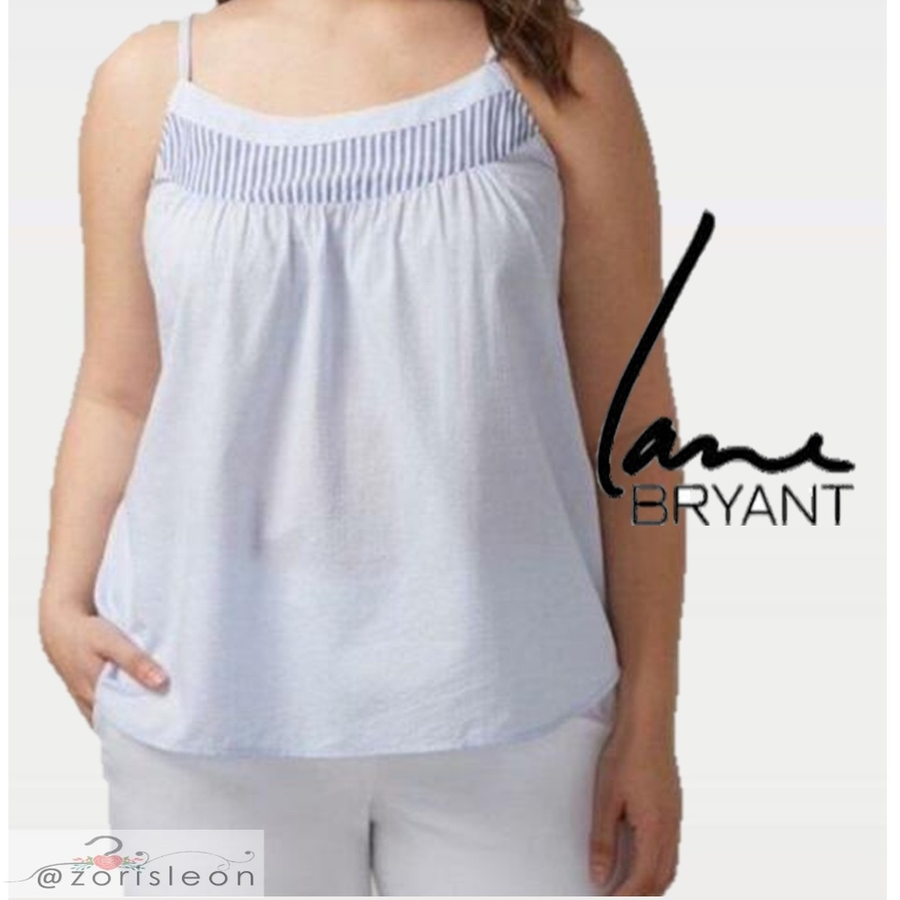 Seersucker Blue White Tank Top Lane Bryant